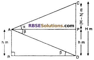 RBSE Solutions for Class 10 Maths Chapter 8 Height and Distance Additional Questions 40