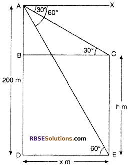 RBSE Solutions for Class 10 Maths Chapter 8 Height and Distance Additional Questions 48