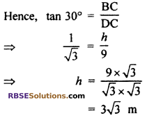 RBSE Solutions for Class 10 Maths Chapter 8 Height and Distance Additional Questions 53