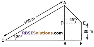 RBSE Solutions for Class 10 Maths Chapter 8 Height and Distance Additional Questions 65