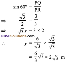RBSE Solutions for Class 10 Maths Chapter 8 Height and Distance Additional Questions 68