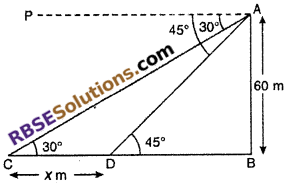RBSE Solutions for Class 10 Maths Chapter 8 Height and Distance Miscellaneous Exercise 23