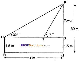 RBSE Solutions for Class 10 Maths Chapter 8 Height and Distance Miscellaneous Exercise 25