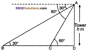 RBSE Solutions for Class 10 Maths Chapter 8 Height and Distance Miscellaneous Exercise 34