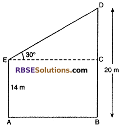 RBSE Solutions for Class 10 Maths Chapter 8 Height and Distance Miscellaneous Exercise 7