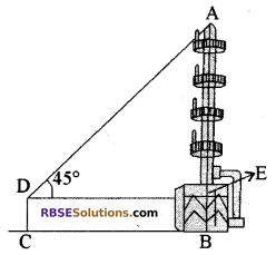 RBSE Solutions for Class 10 Maths Chapter 8 ऊँचाई और दूरी Additional Questions 17