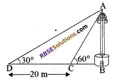 RBSE Solutions for Class 10 Maths Chapter 8 ऊँचाई और दूरी Additional Questions 55