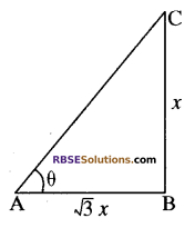 RBSE Solutions for Class 10 Maths Chapter 8 ऊँचाई और दूरी Additional Questions 8