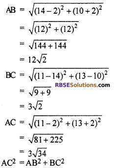 RBSE Solutions for Class 10 Maths Chapter 9 Co-ordinate Geometry Additional Questions 10