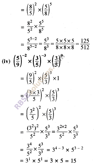 RBSE Solutions for Class 8 Maths Chapter 3 Powers and Exponents Ex 3.2 3