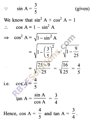 RBSE Solutions for Class 9 Maths Chapter 14 Trigonometric Ratios of Acute Angles Ex 14.2 - 4