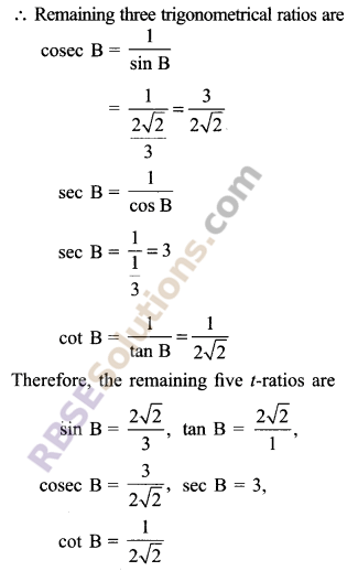 RBSE Solutions for Class 9 Maths Chapter 14 Trigonometric Ratios of Acute Angles Ex 14.2 - 6