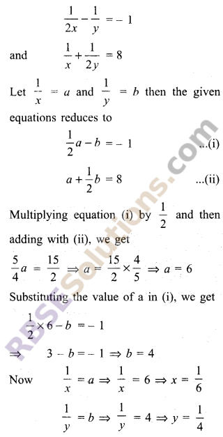 RBSE Solutions for Class 9 Maths Chapter 4 Linear Equations in Two Variables Miscellaneous Exercise 4