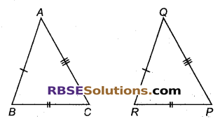 RBSE Solutions for Class 9 Maths Chapter 7 त्रिभुजों की सर्वांगसमता एवं असमिकाएँ Miscellaneous Exercise 1